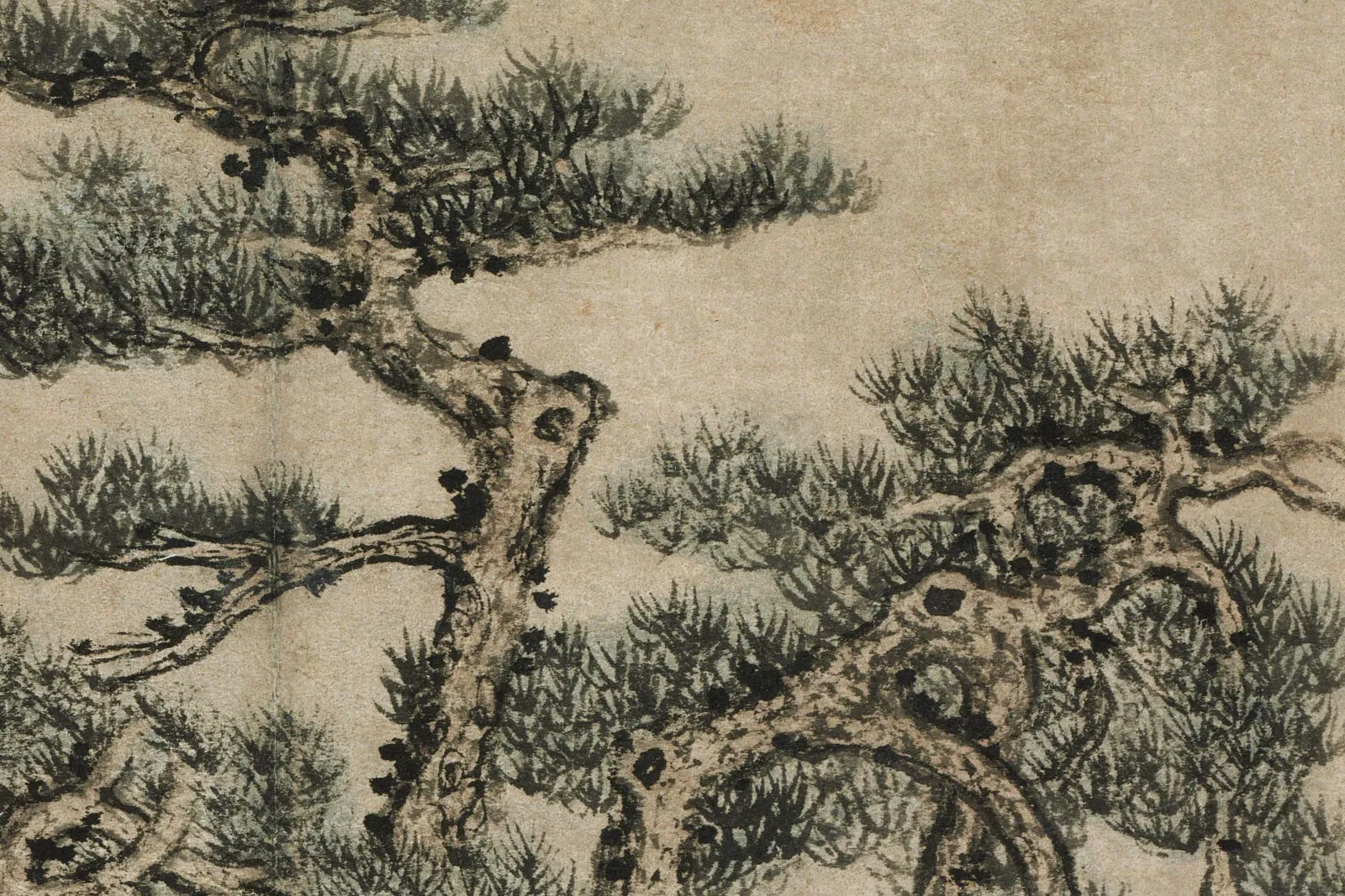 王蒙《松下著书图》高清局部 (2)