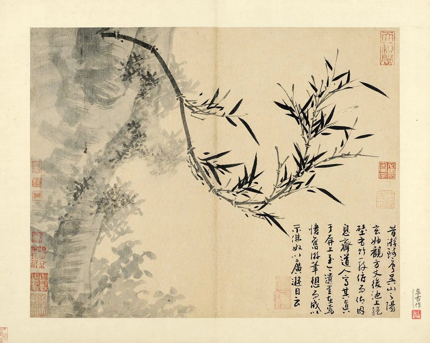 吴镇水墨竹《玄妙观竹图》页