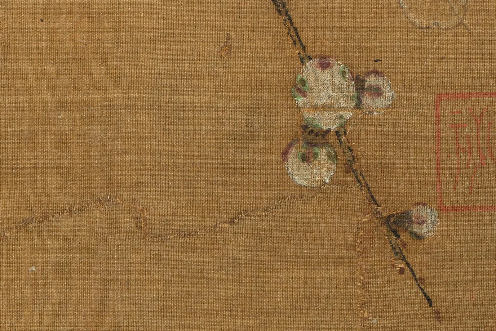 宋马麟花卉画《暗香疏影图》高清大图局部 (3)