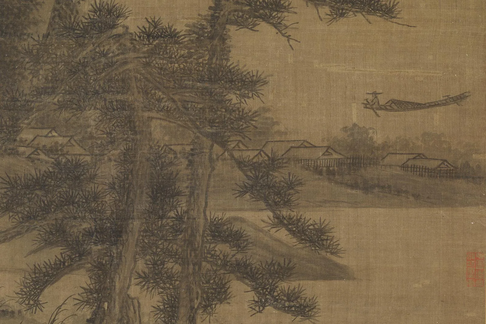 吴镇《秋江渔隐图》局部 (4)