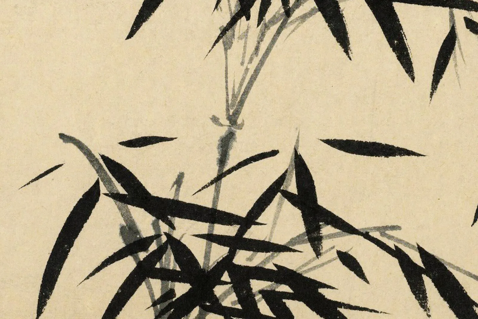 吴镇水墨竹《一片江南雨》局部 (4)