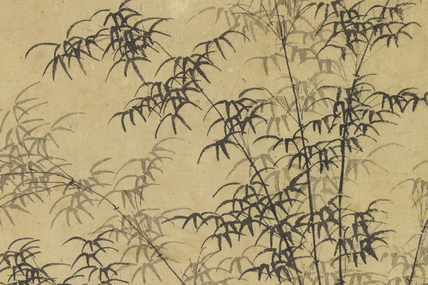 王蒙水墨画《坡石烟篁图》局部 (3)