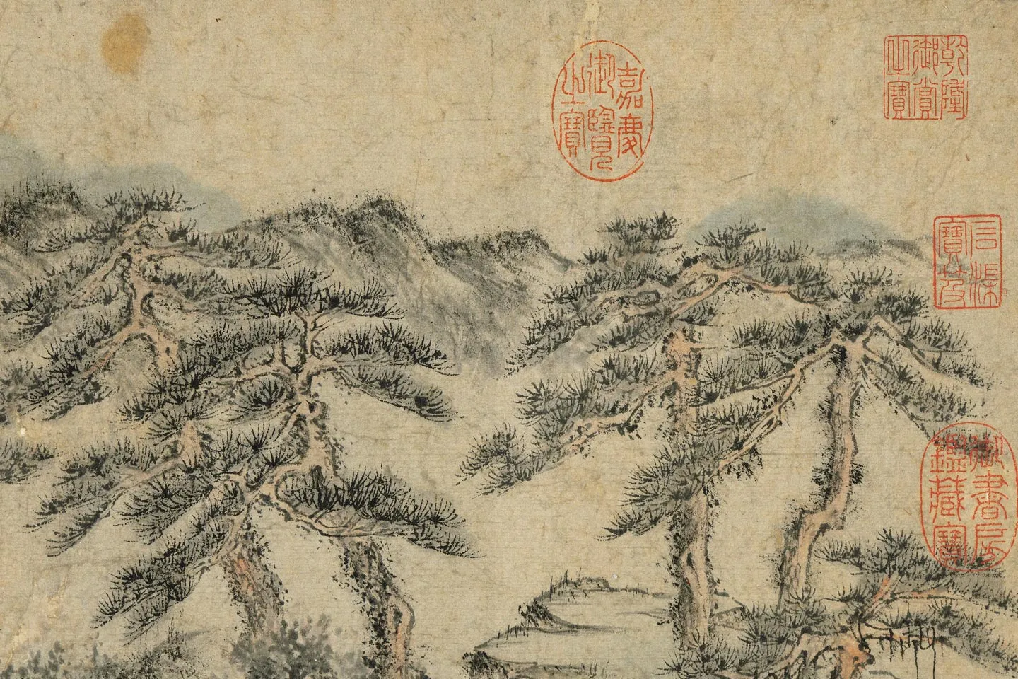 王蒙《松窗读易图》局部 (1)