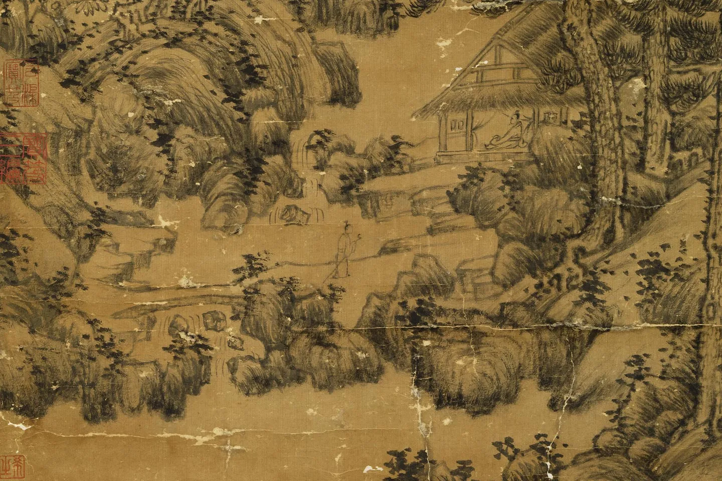 王蒙山水画《画山中归隐图》局部 (4)