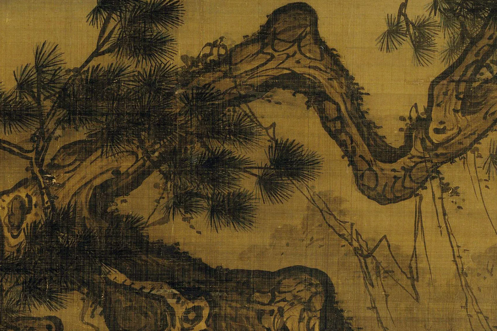 宋马麟山水人物画《静听松风图》局部 (4)