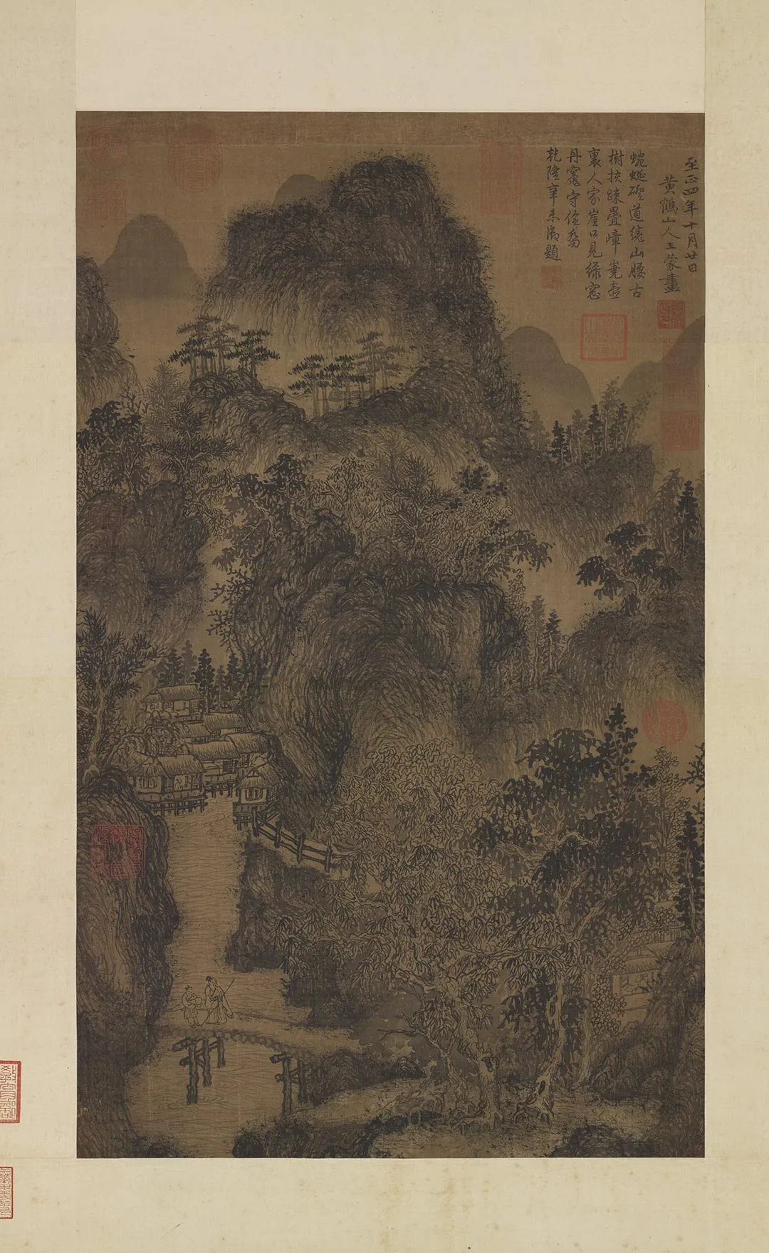 王蒙山水画《深林叠嶂图》