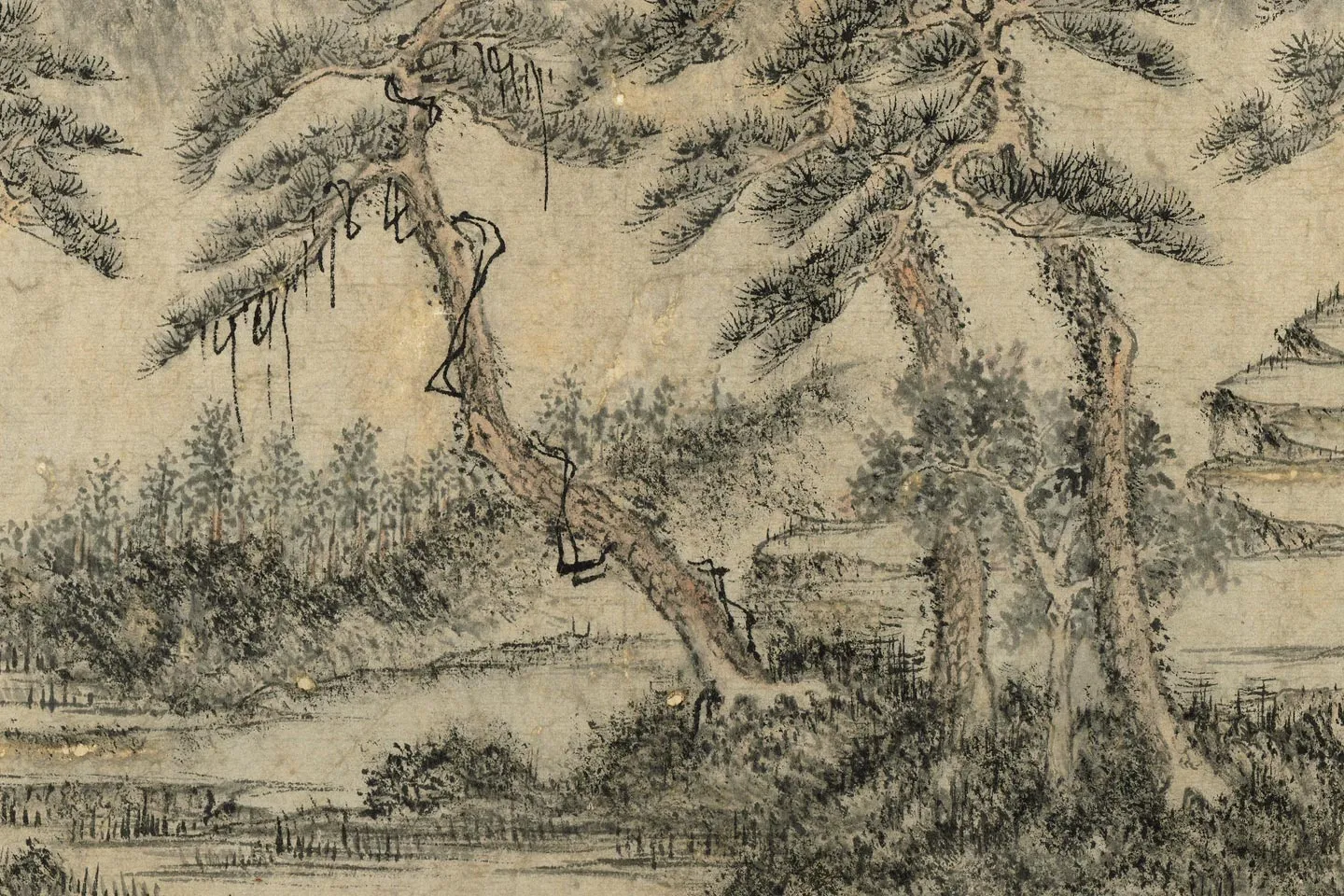 王蒙《松窗读易图》局部 (2)