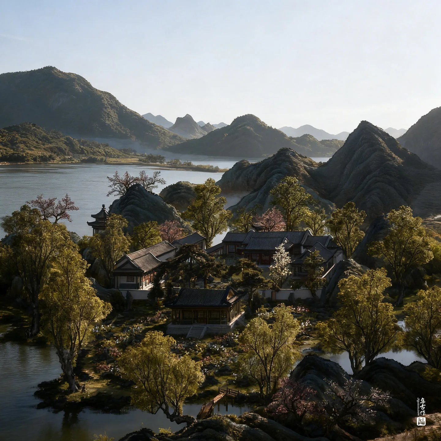 圆明园四十景图·镂月开云实景图