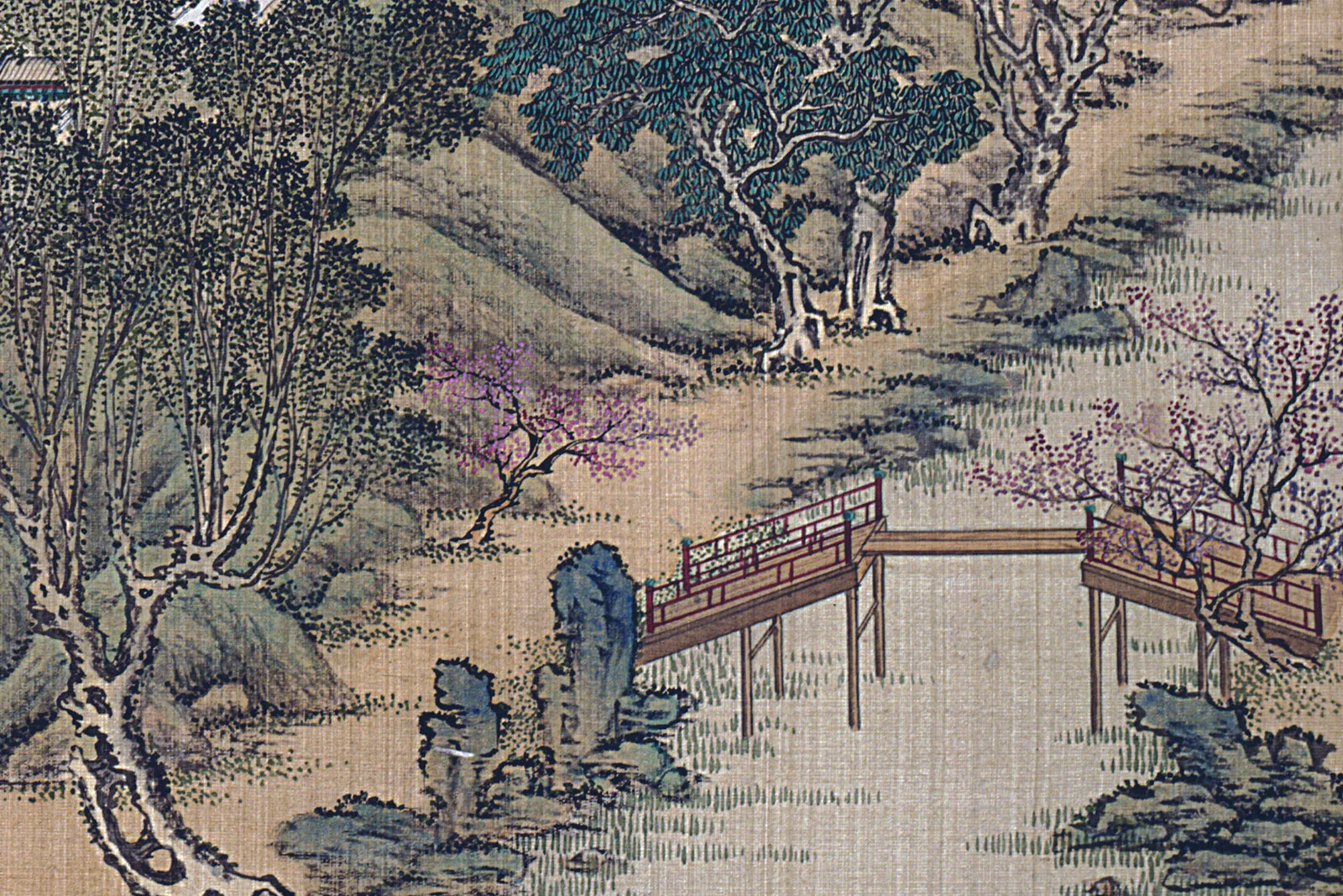 唐岱、沈源画圆明园山水《茹古涵今》局部 (2)