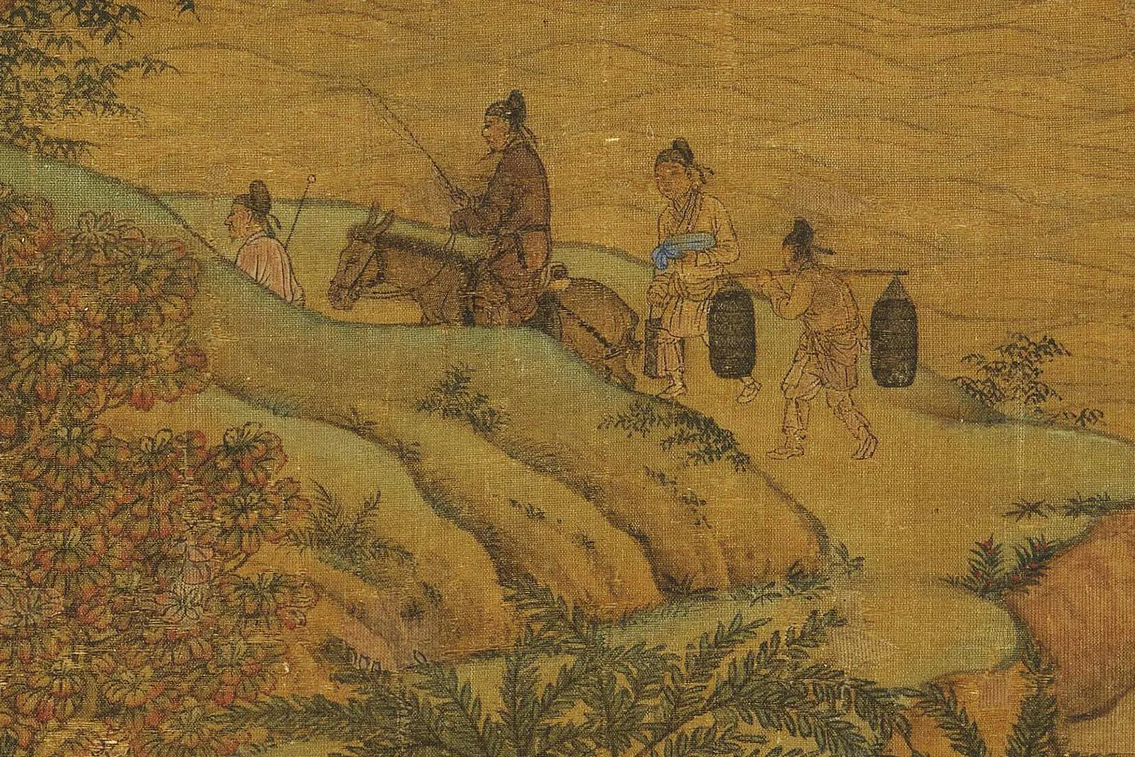 传李思训《江帆楼阁图》局部 (1)