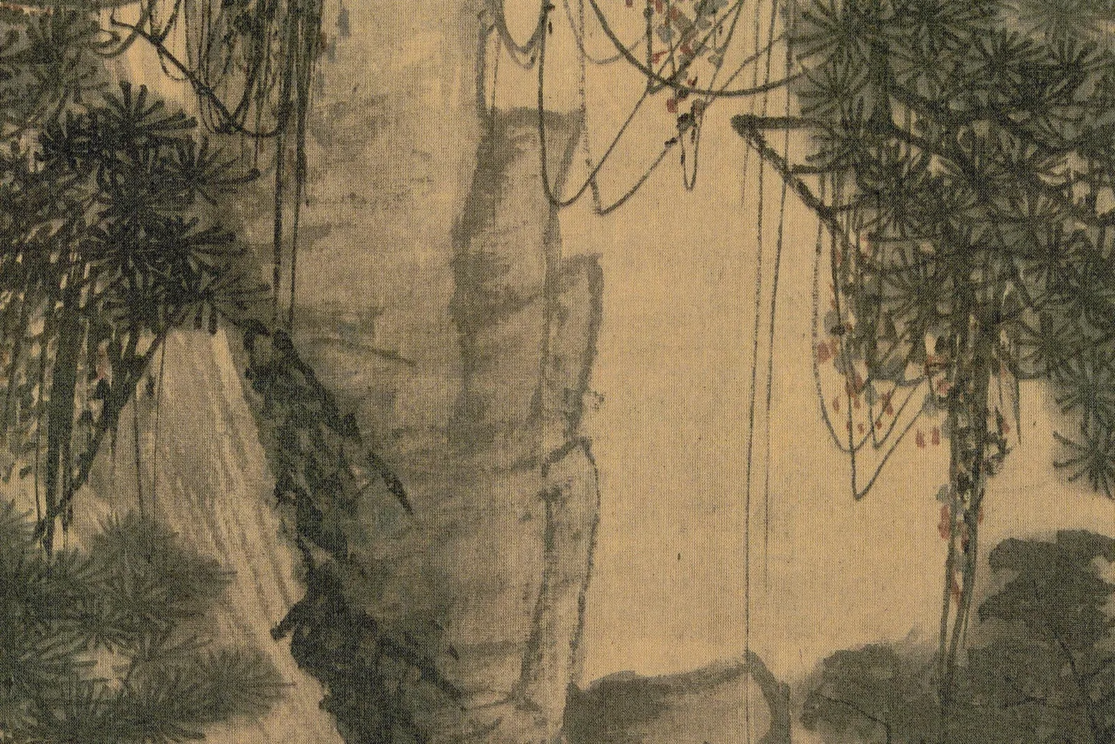 唐寅《画山路松声图》高清大图局部 (6)