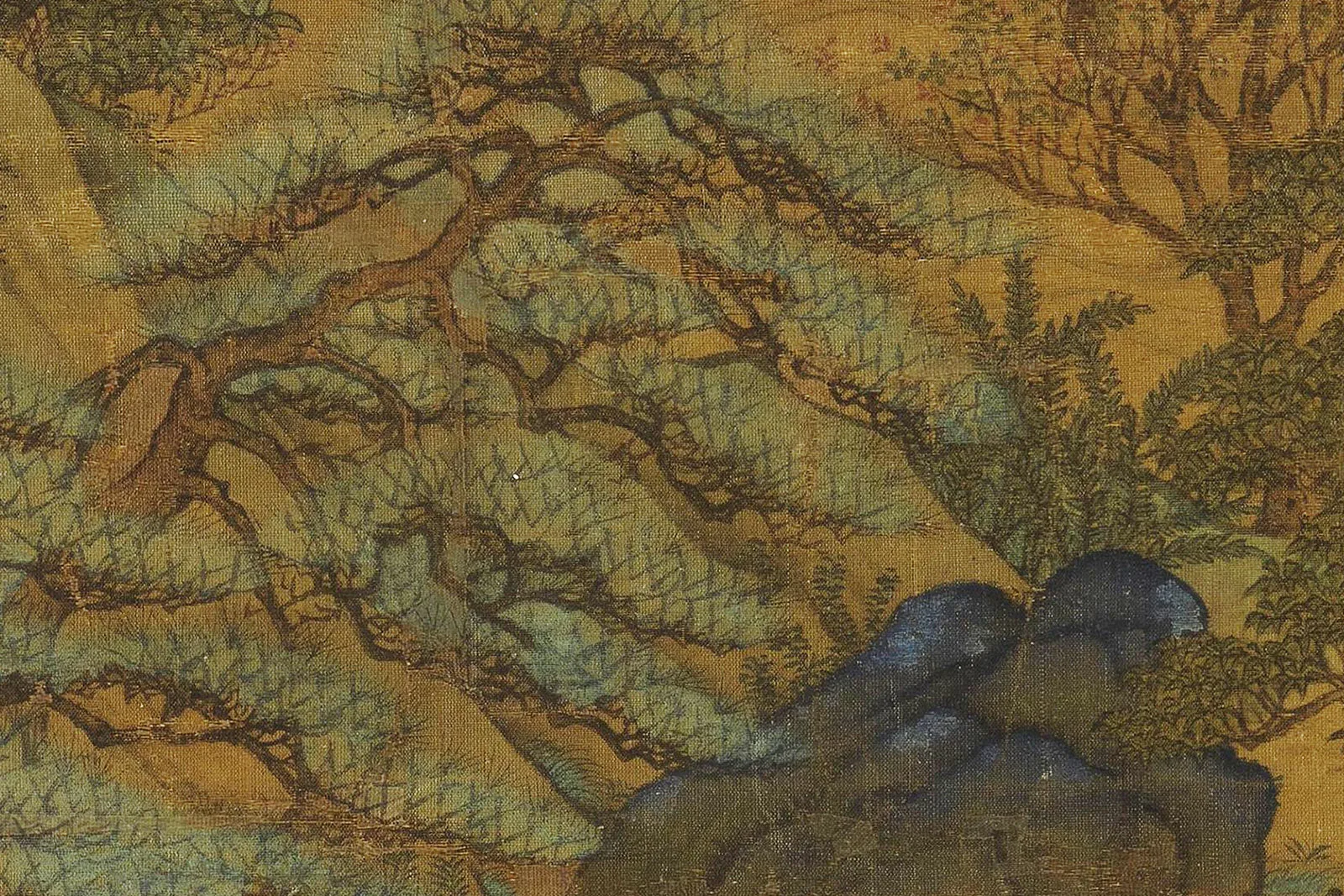 传李思训《江帆楼阁图》局部 (3)