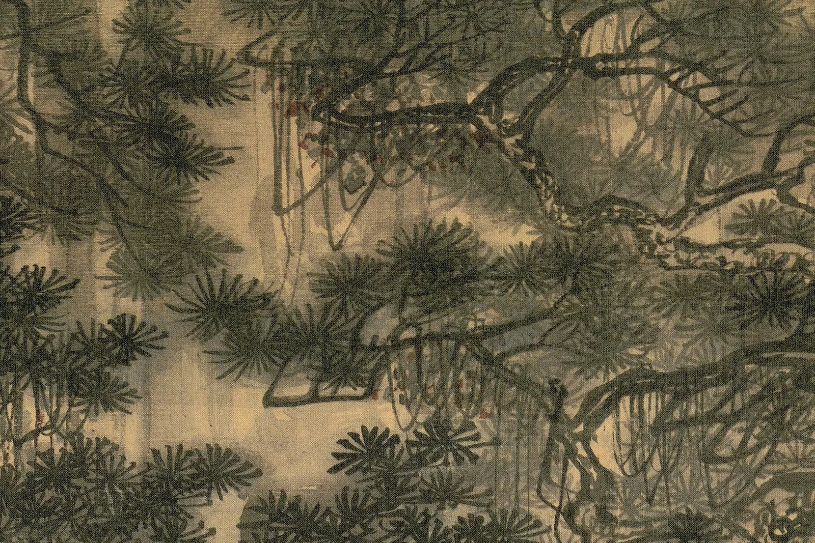 唐寅《画山路松声图》高清大图局部 (8)