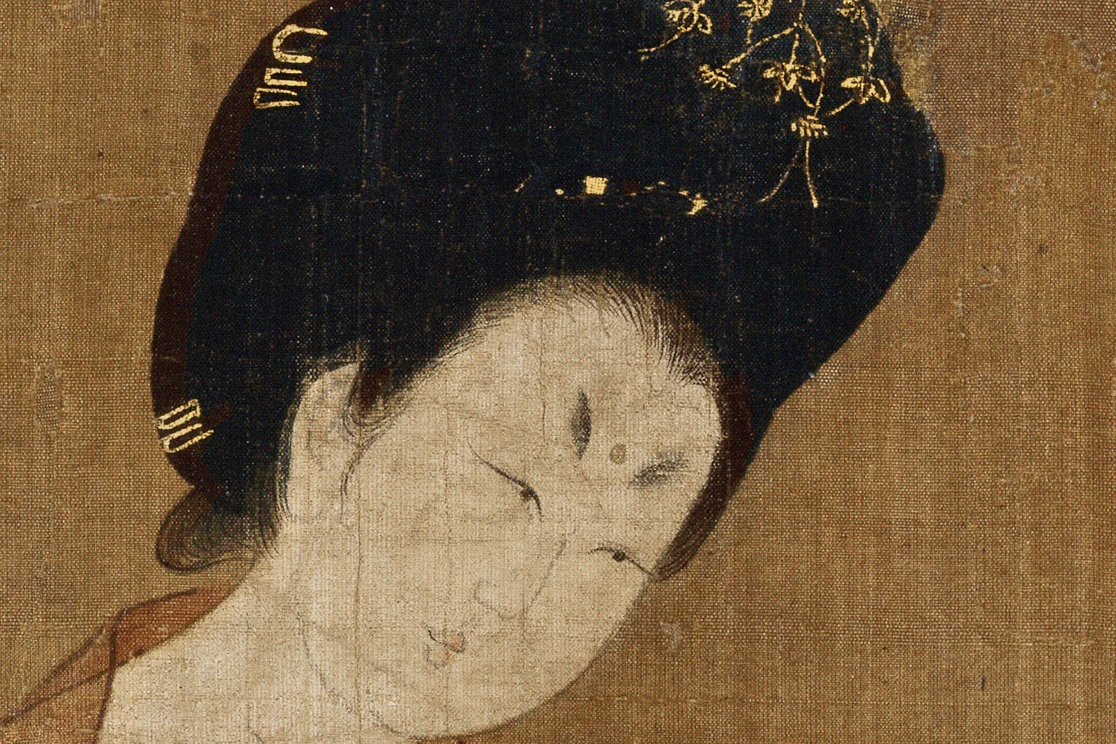 周昉《簪花仕女图》超高清大图局部 (1)