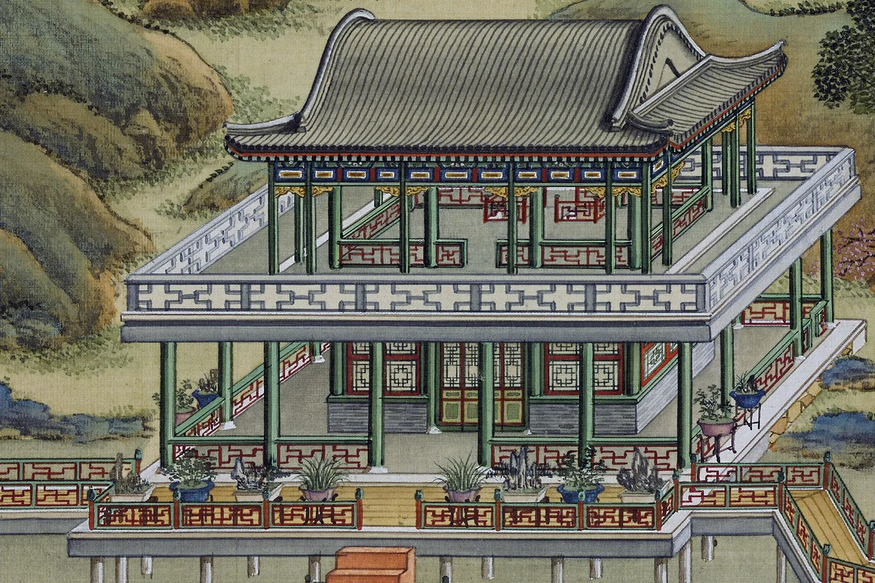 圆明园四十景图《上下天光》高清大图局部 (1)