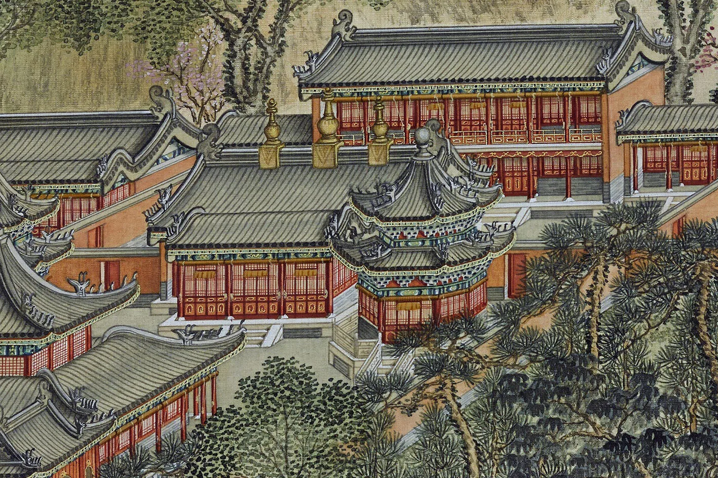 圆明园四十景图《月地云居》超高清大图局部 (1)