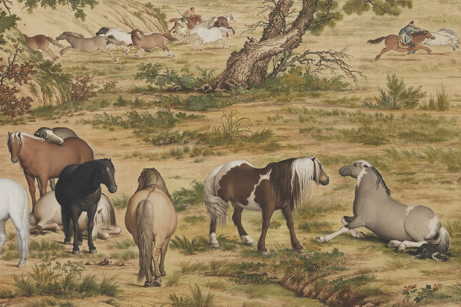 清郎世宁《百骏图》局部 (3)