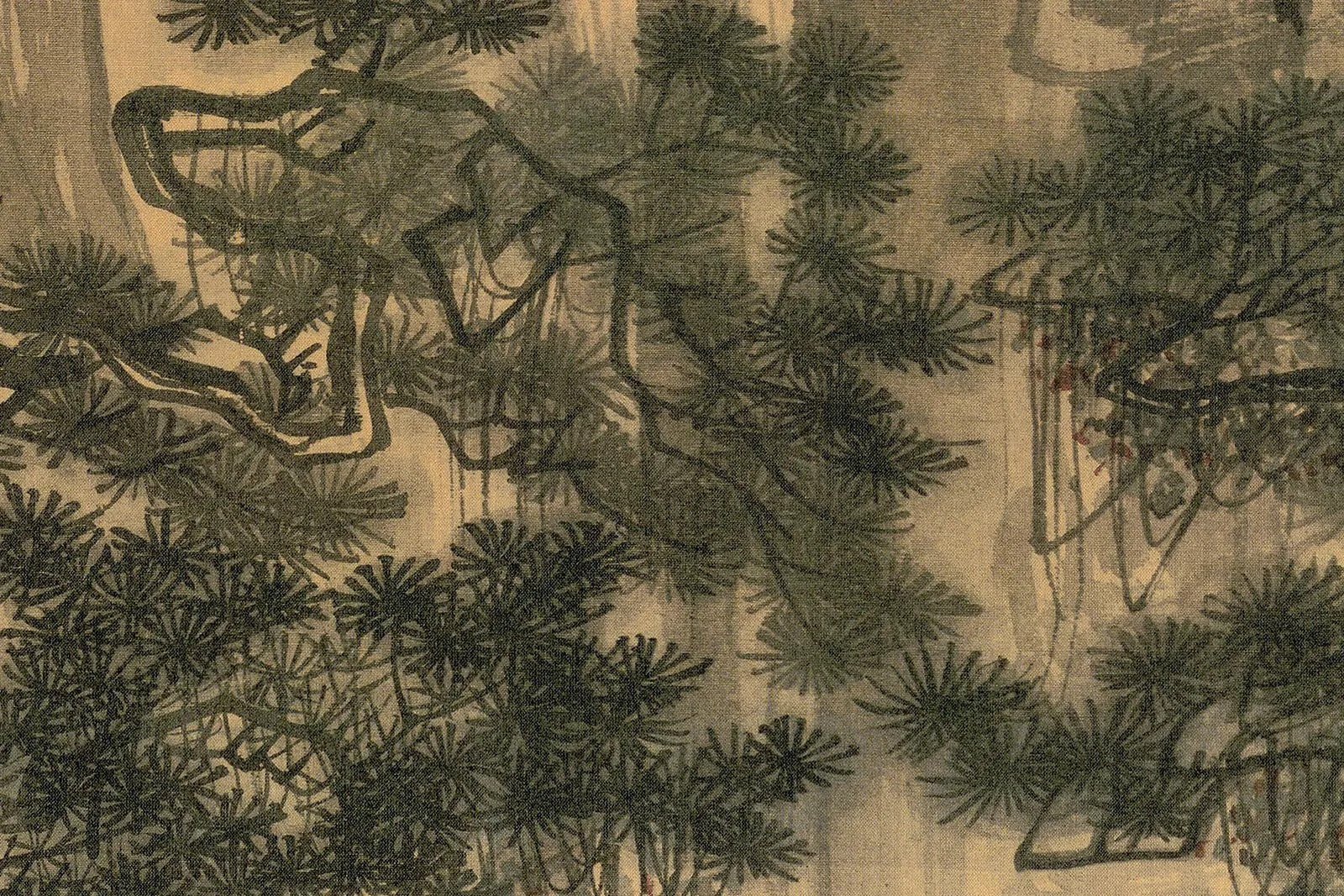 唐寅《画山路松声图》高清大图局部 (11)