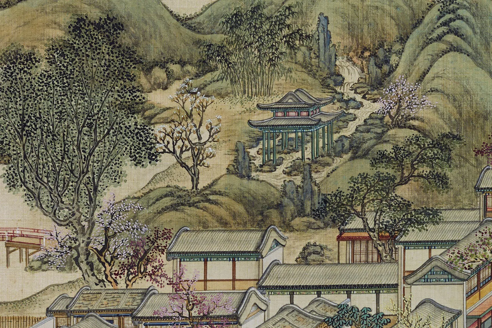 圆明园四十景图《坐石临流》高清大图局部 (3)