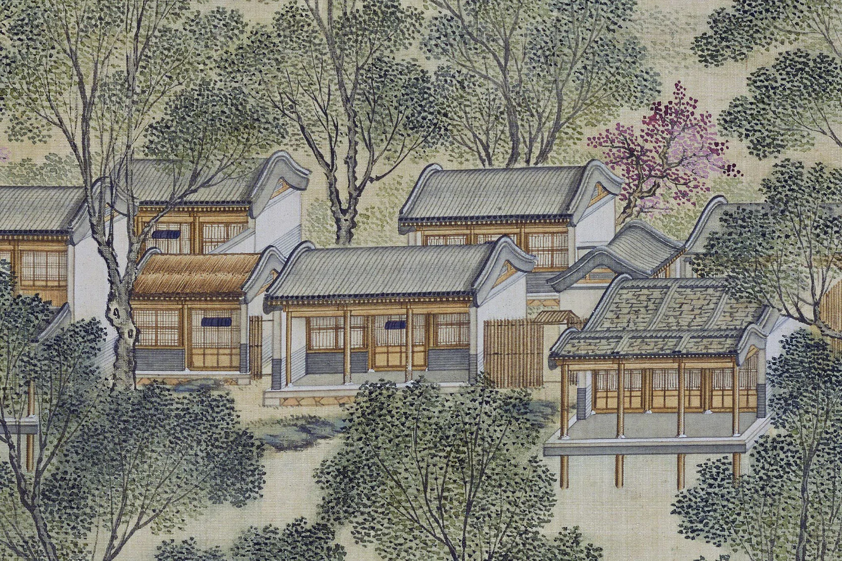 圆明园四十景图《北远山村》高清大图局部 (2)