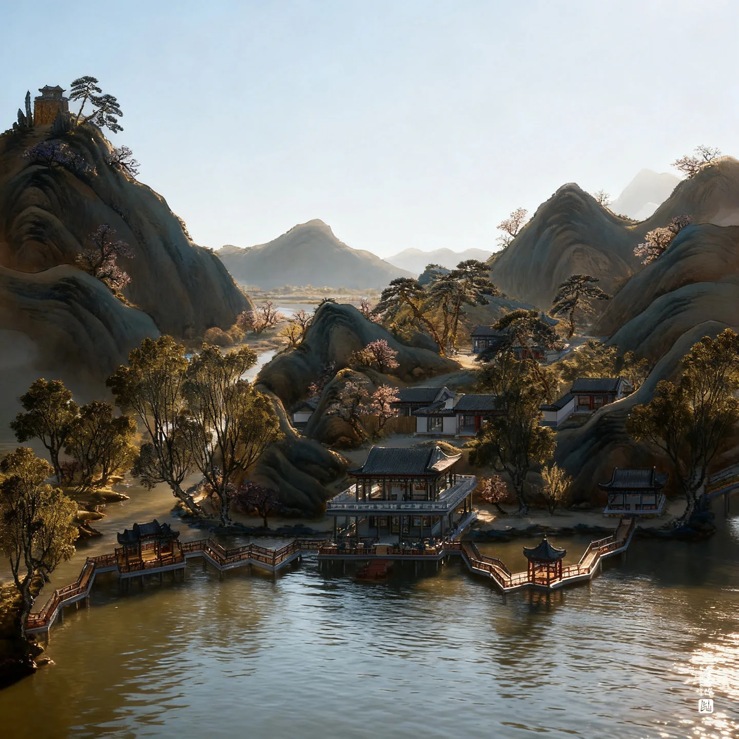 圆明园四十景图·上下天光实景图