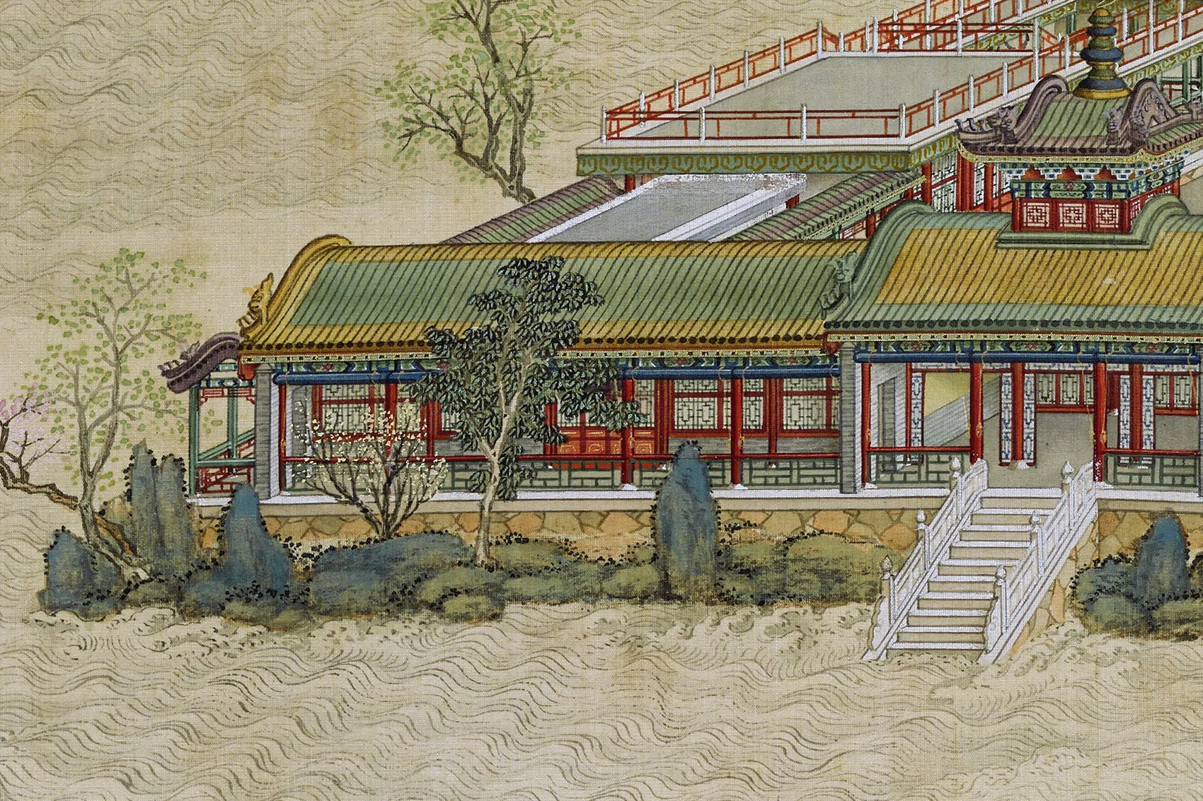 圆明园四十景图《蓬岛瑶台》高清大图局部 (1)