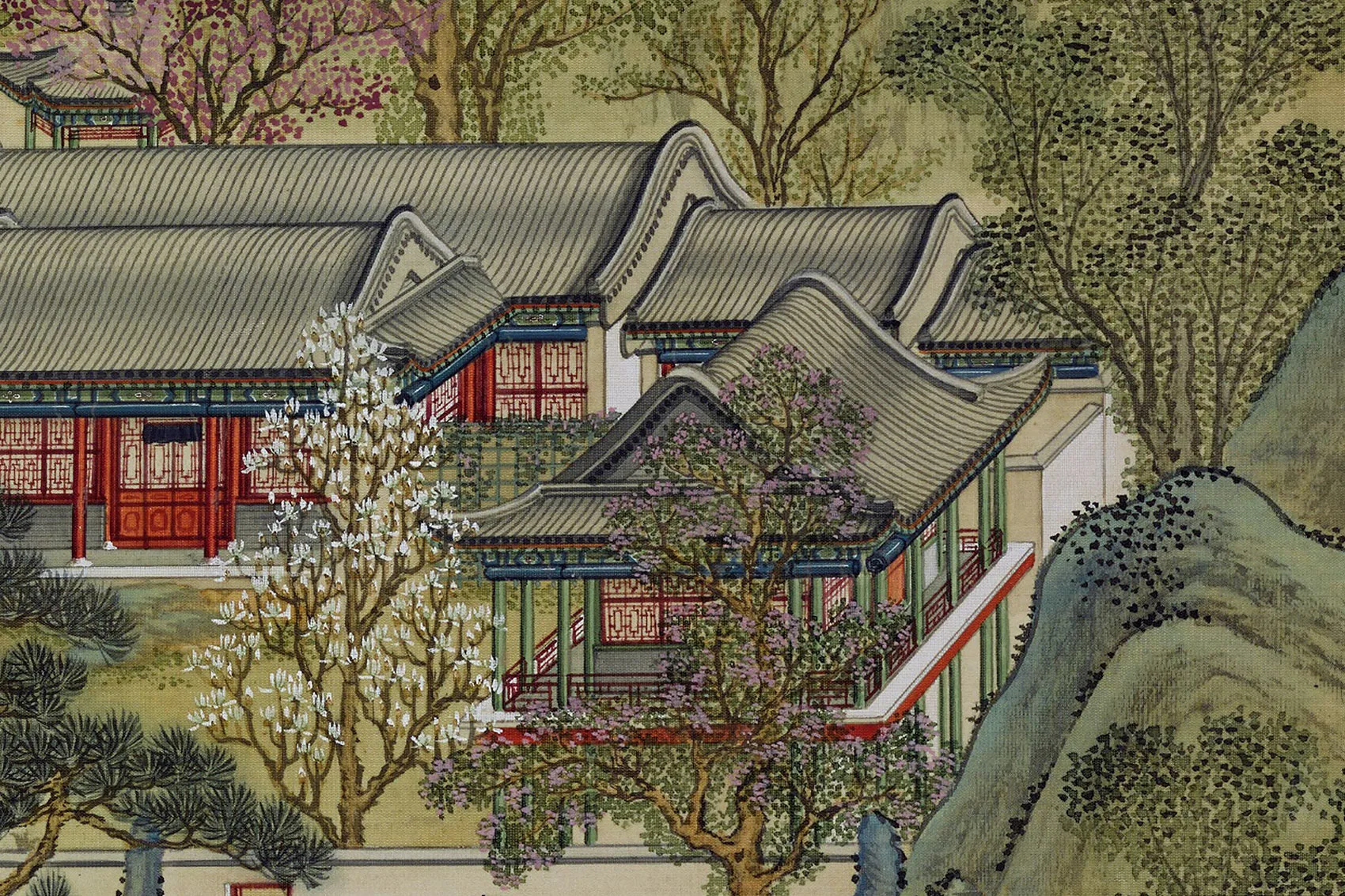 圆明园四十景图《镂月开云》高清大图局部 (2)