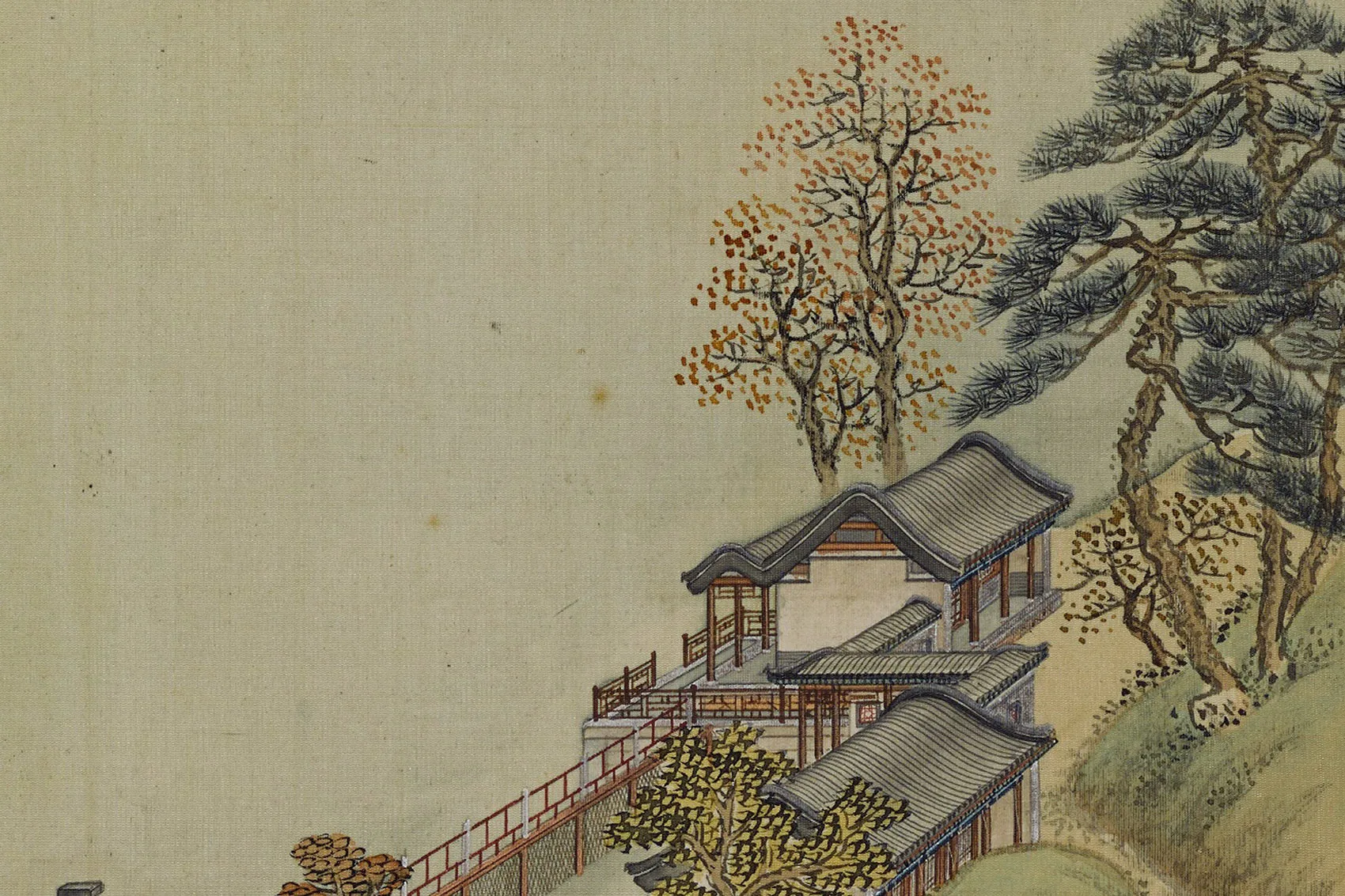 圆明园四十景图《接秀山房》高清大图局部 (1)