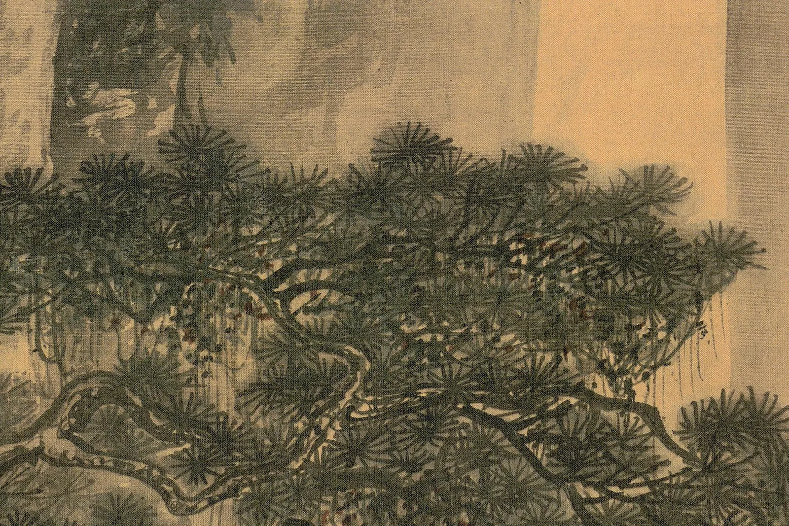 唐寅《画山路松声图》高清大图局部 (9)