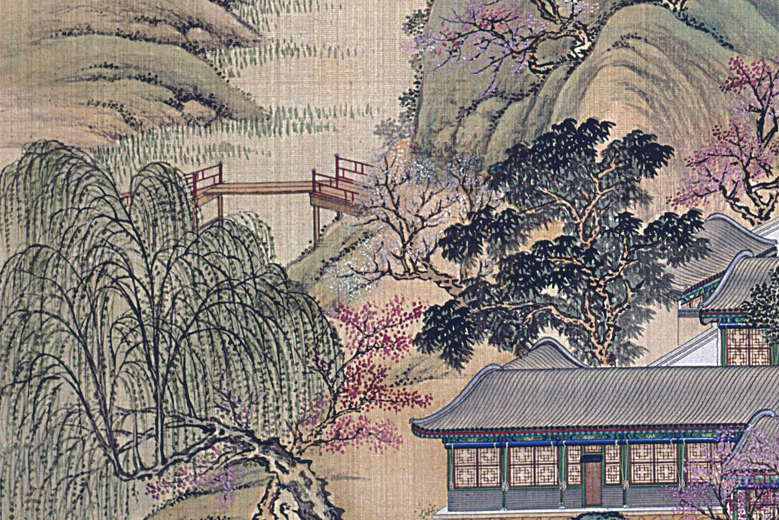 唐岱、沈源画圆明园山水《茹古涵今》局部 (4)