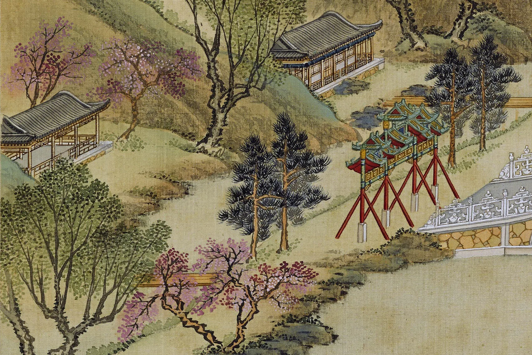 圆明园四十景图《曲院风荷》超高清大图局部 (3)