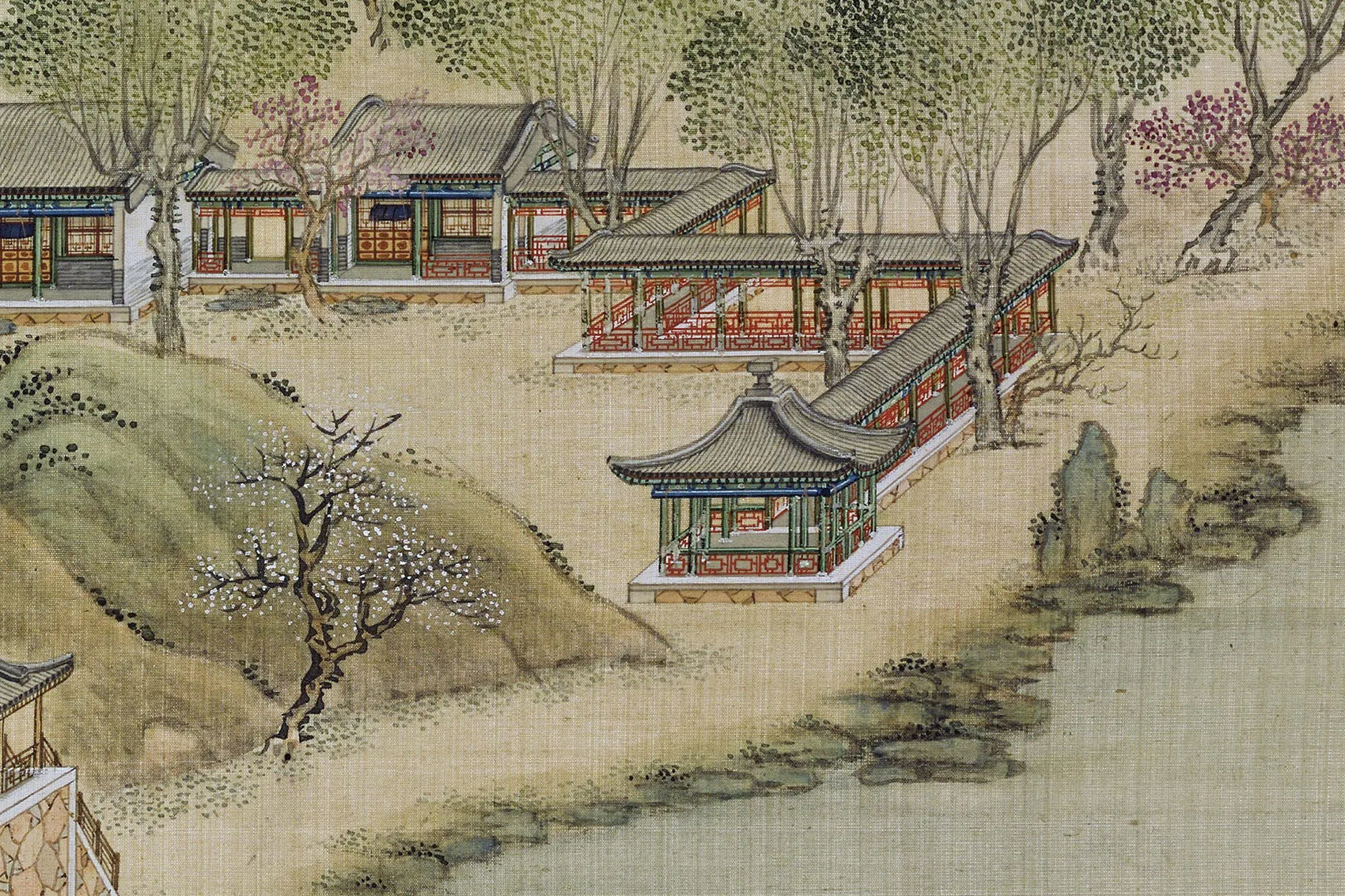 圆明园四十景图《澡身浴德》高清大图局部 (2)