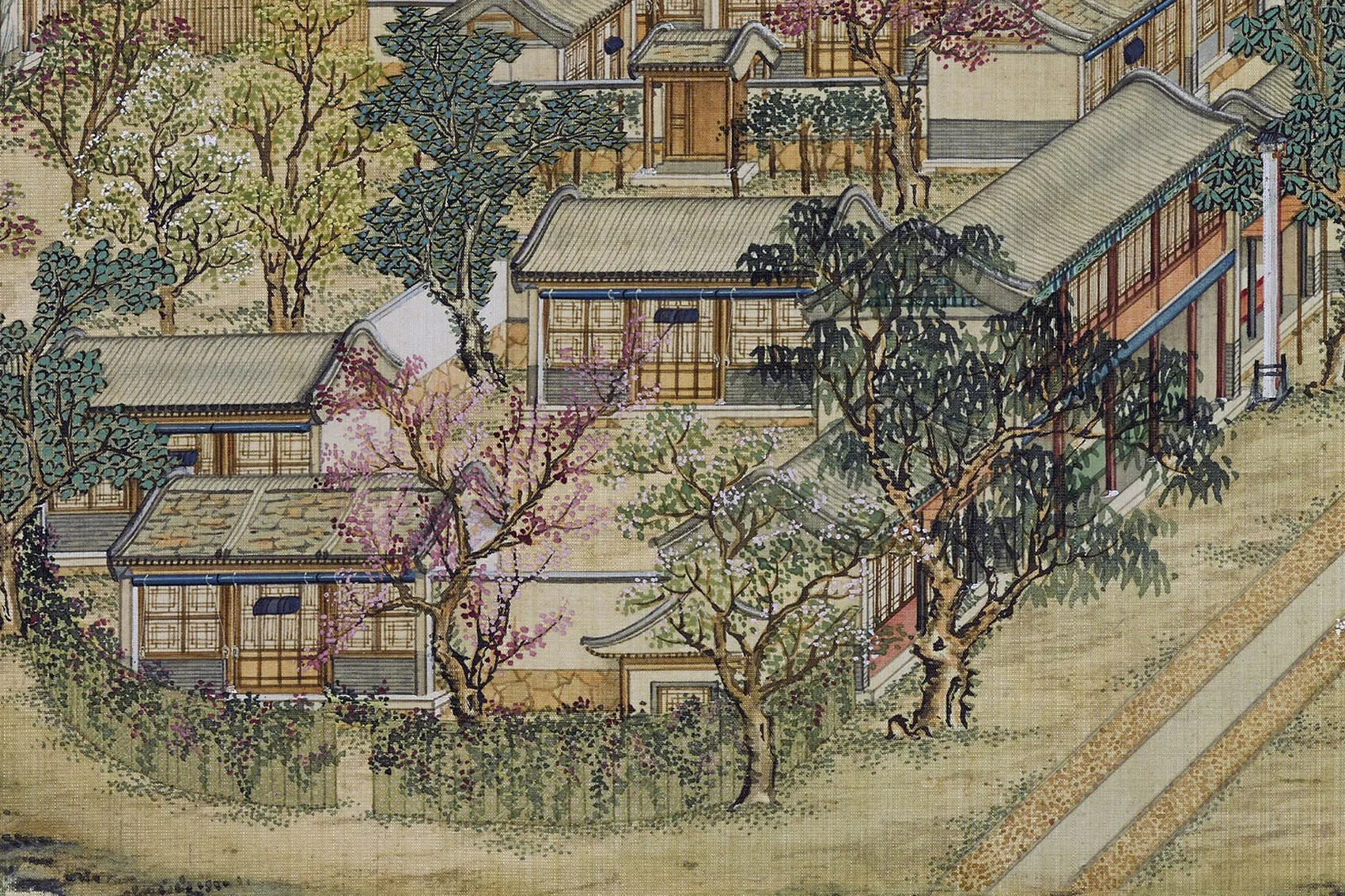 圆明园四十景图《坐石临流》高清大图局部 (1)