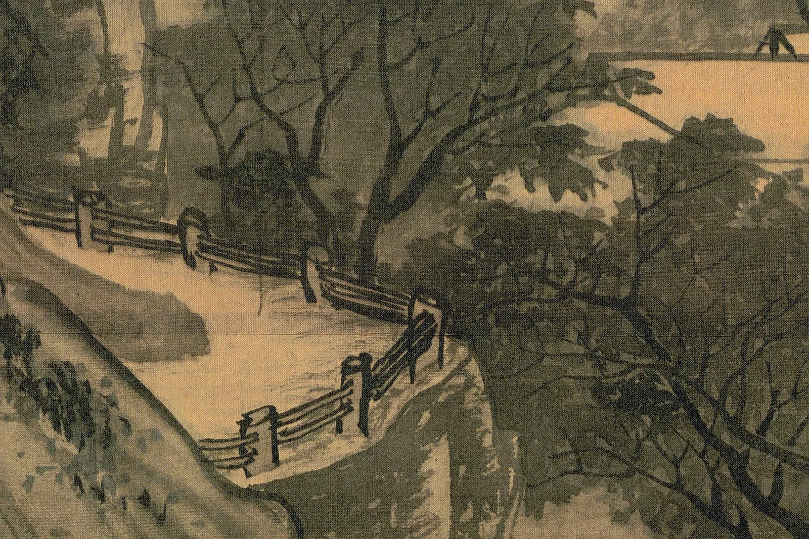 唐寅《画山路松声图》高清大图局部 (4)