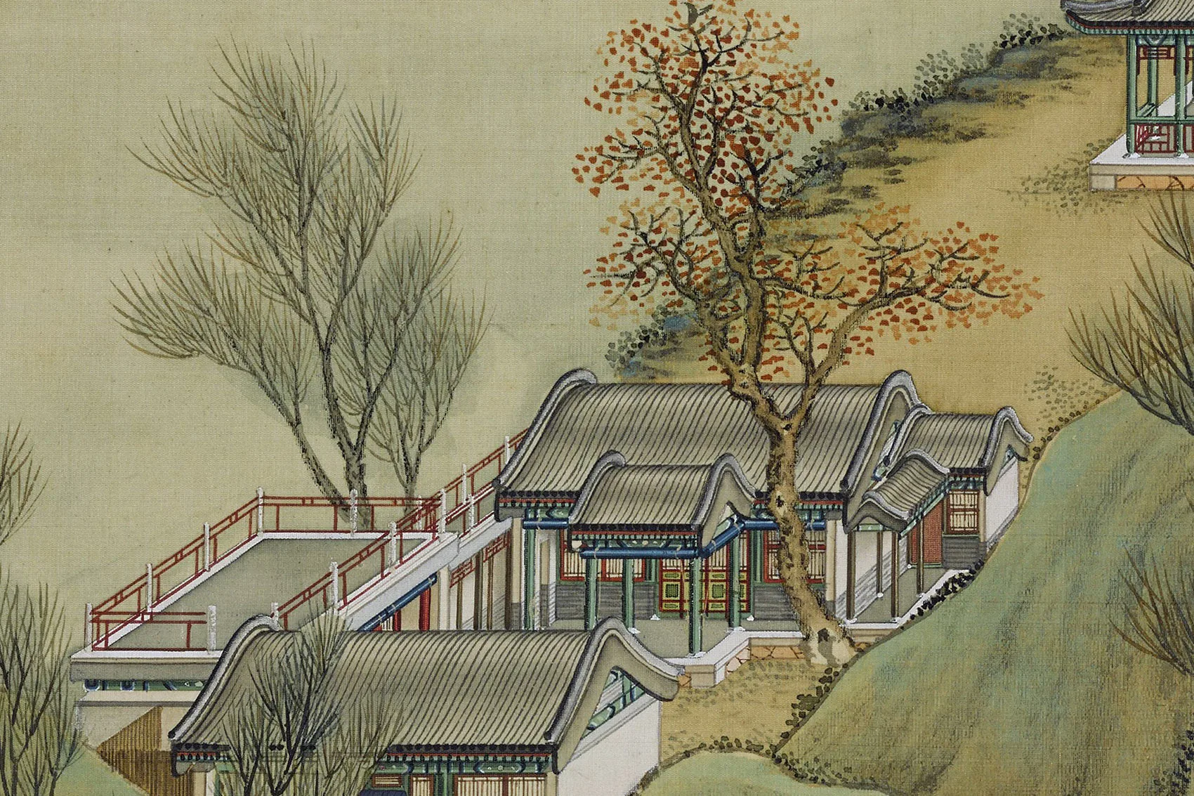 圆明园四十景图《接秀山房》高清大图局部 (4)