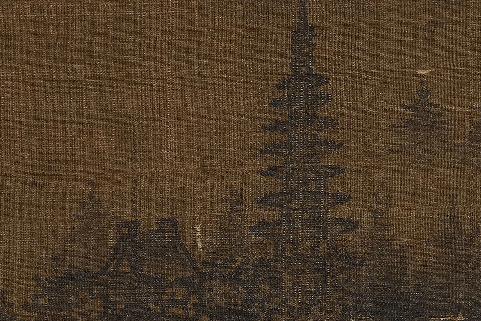 传李唐《烟岚萧寺图》超高清大图局部 (5)