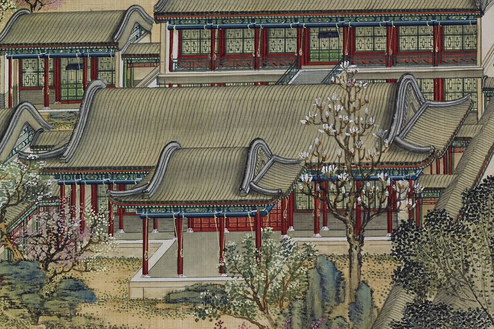 圆明园四十景图《勤政亲贤》高清大图局部 (1)