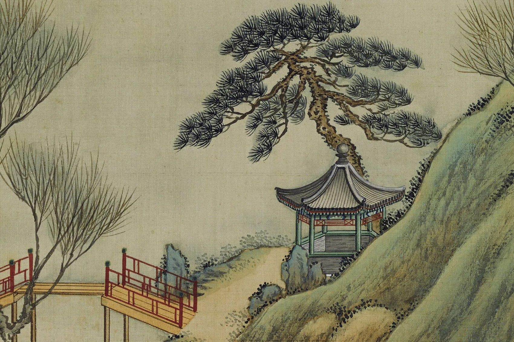 圆明园四十景图《接秀山房》高清大图局部 (3)