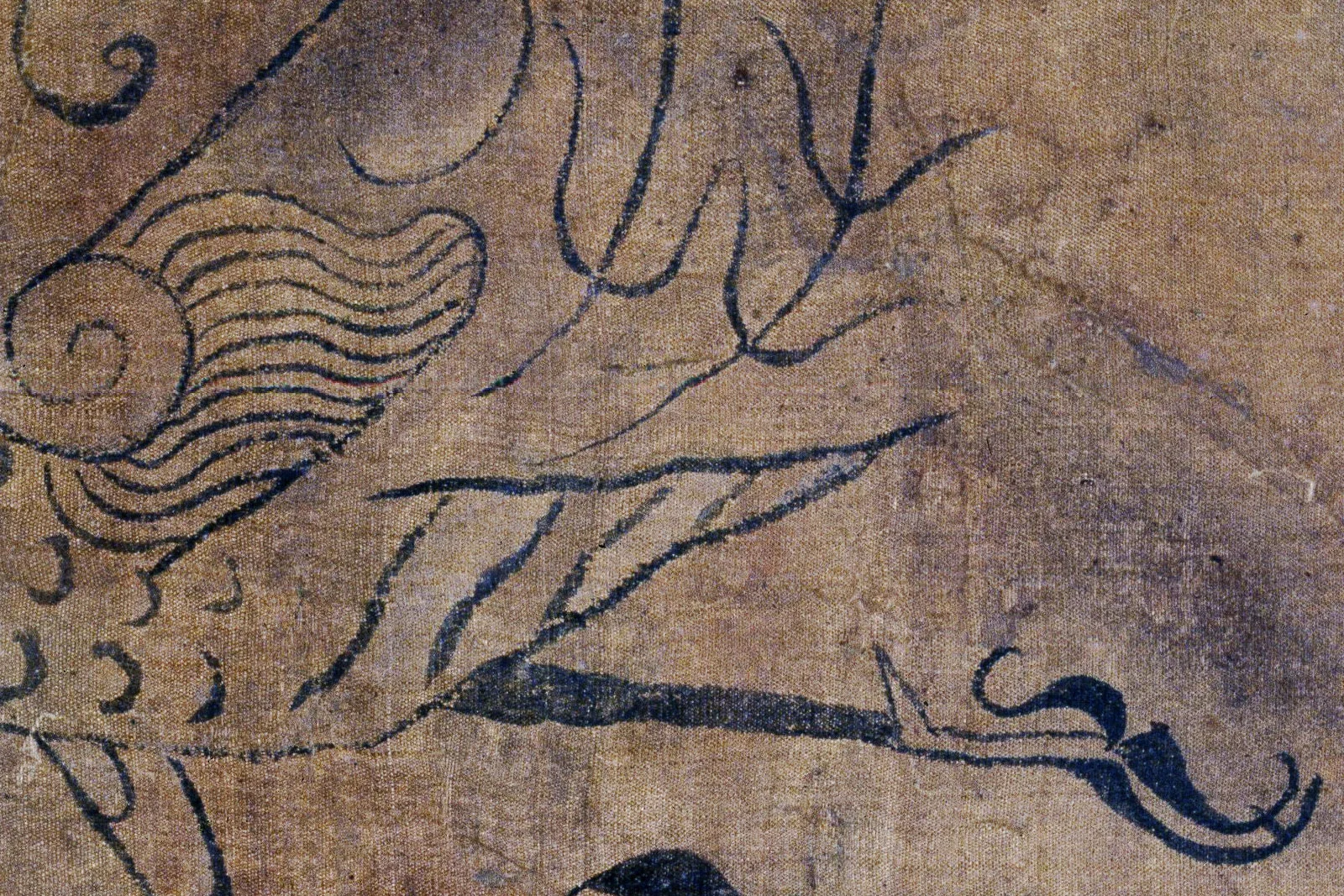 战国帛画《人物龙凤帛画》局部 (2)