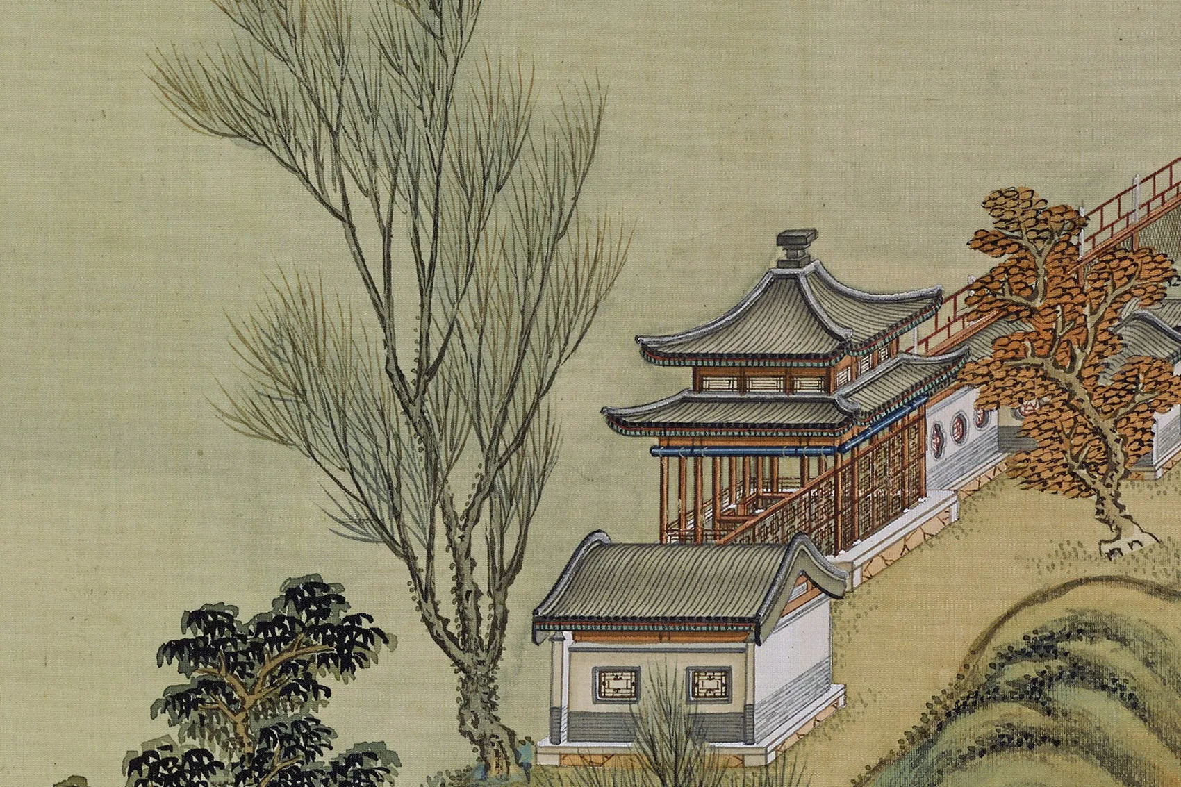 圆明园四十景图《接秀山房》高清大图局部 (2)