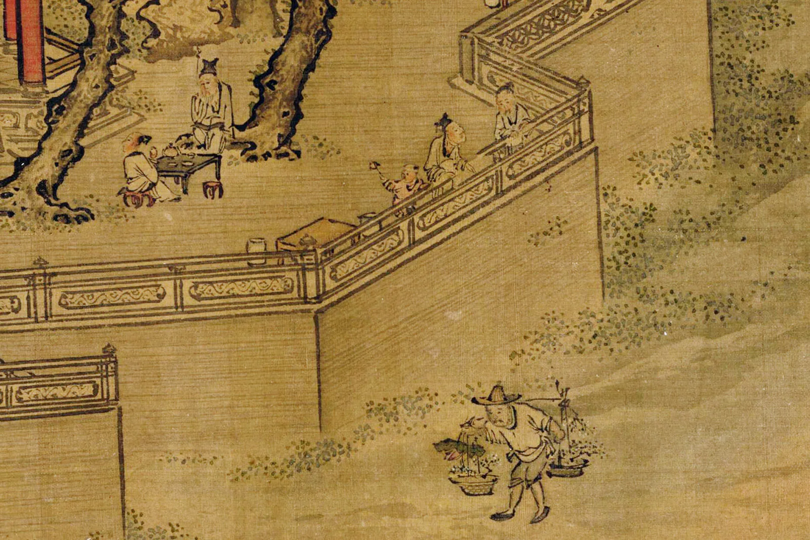 清·袁耀山水楼阁界画《邗江胜览图》高清图局部 (7)