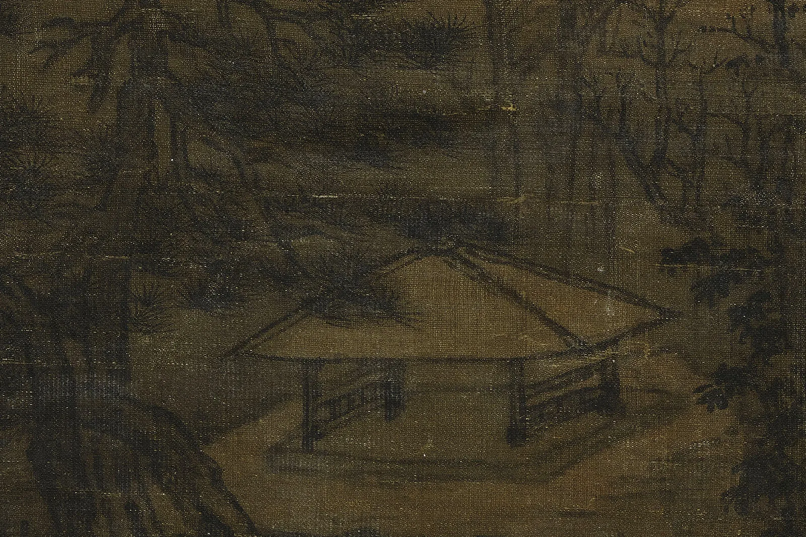 传宋李成山水画《群峰霁雪图》超高清大图局部 (2)