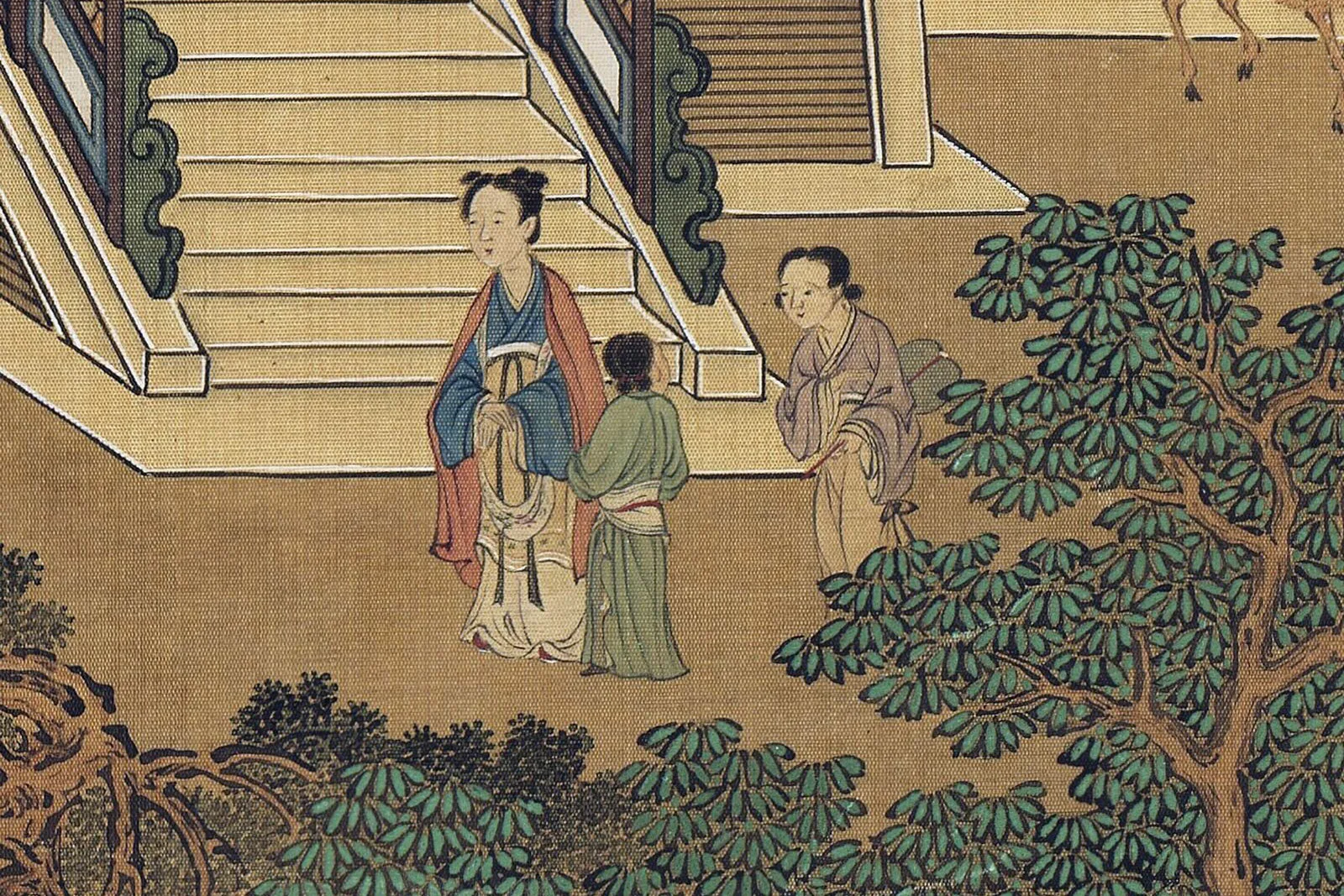 传南宋赵伯驹《仙山楼阁图》超高清大图局部 (8)