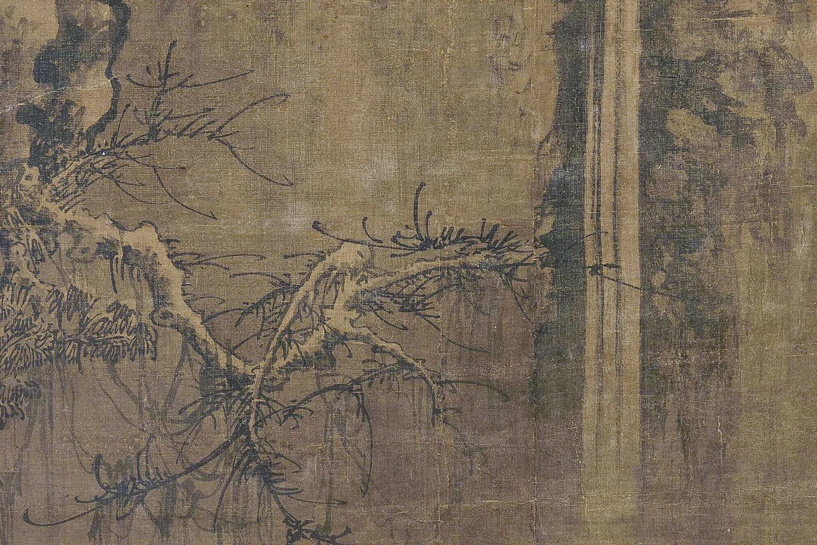 传宋李成《寒江钓艇图》局部 (4)