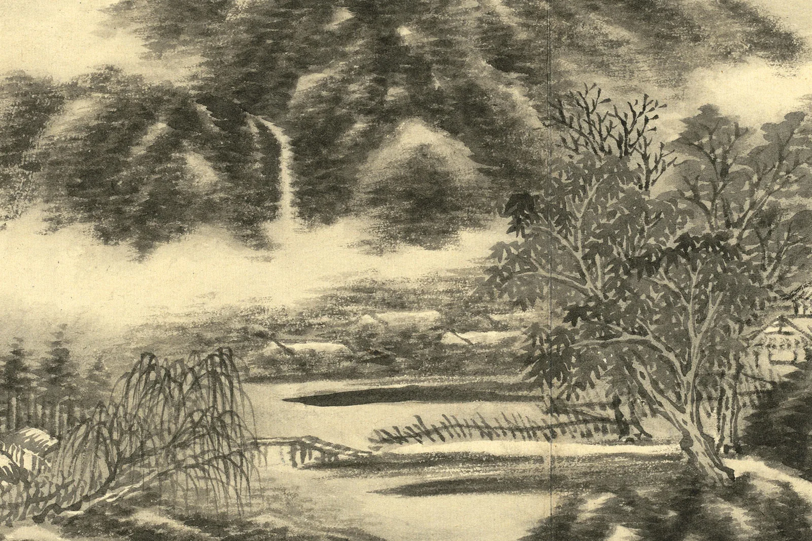 王炳水墨画山水册局部 (5)