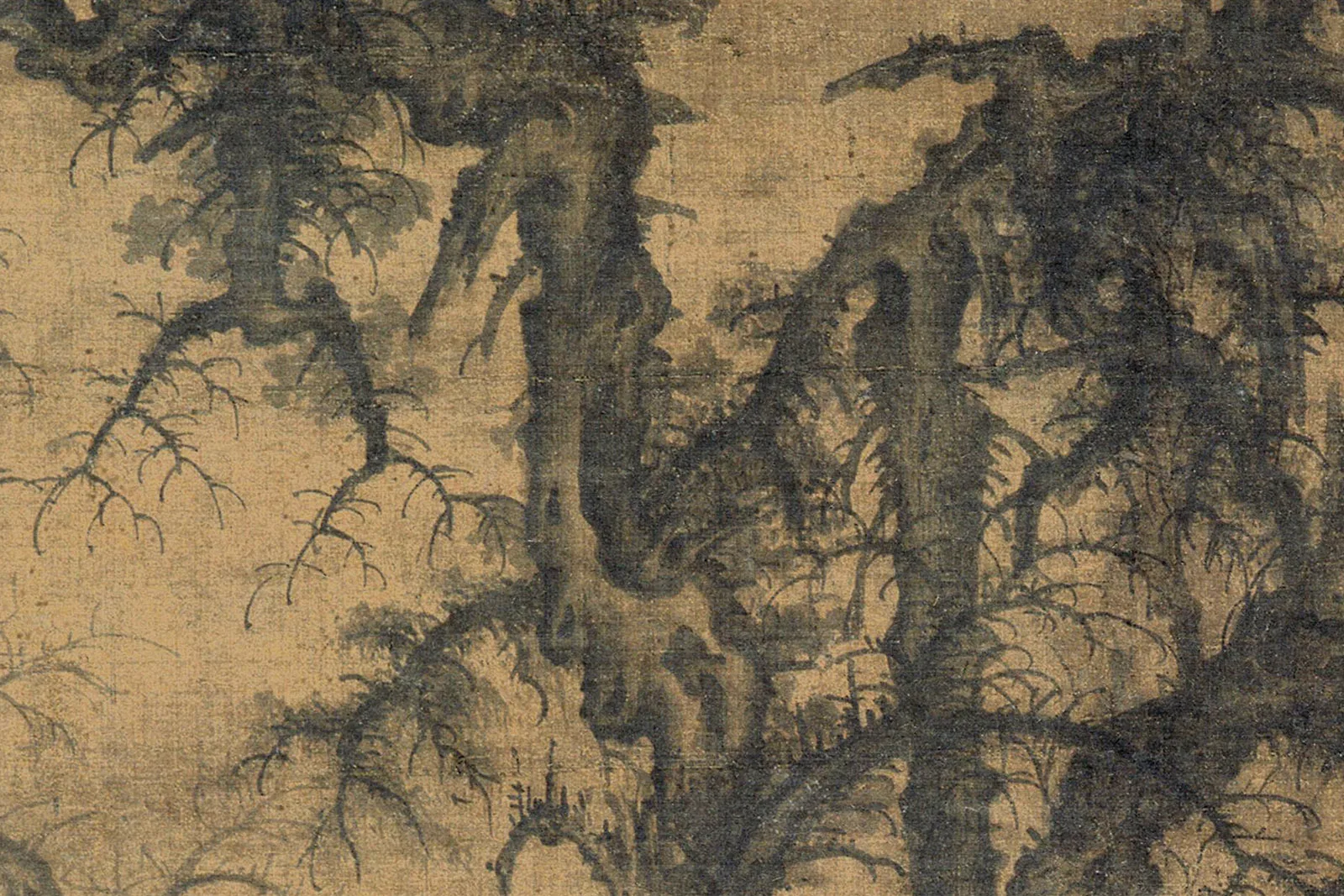 李成《读碑窠石图》局部 (6)