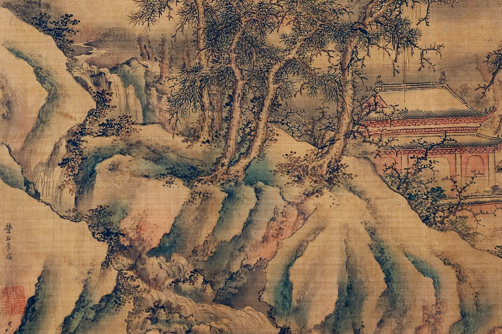 传宋李成山水人物画卷局部 (7)