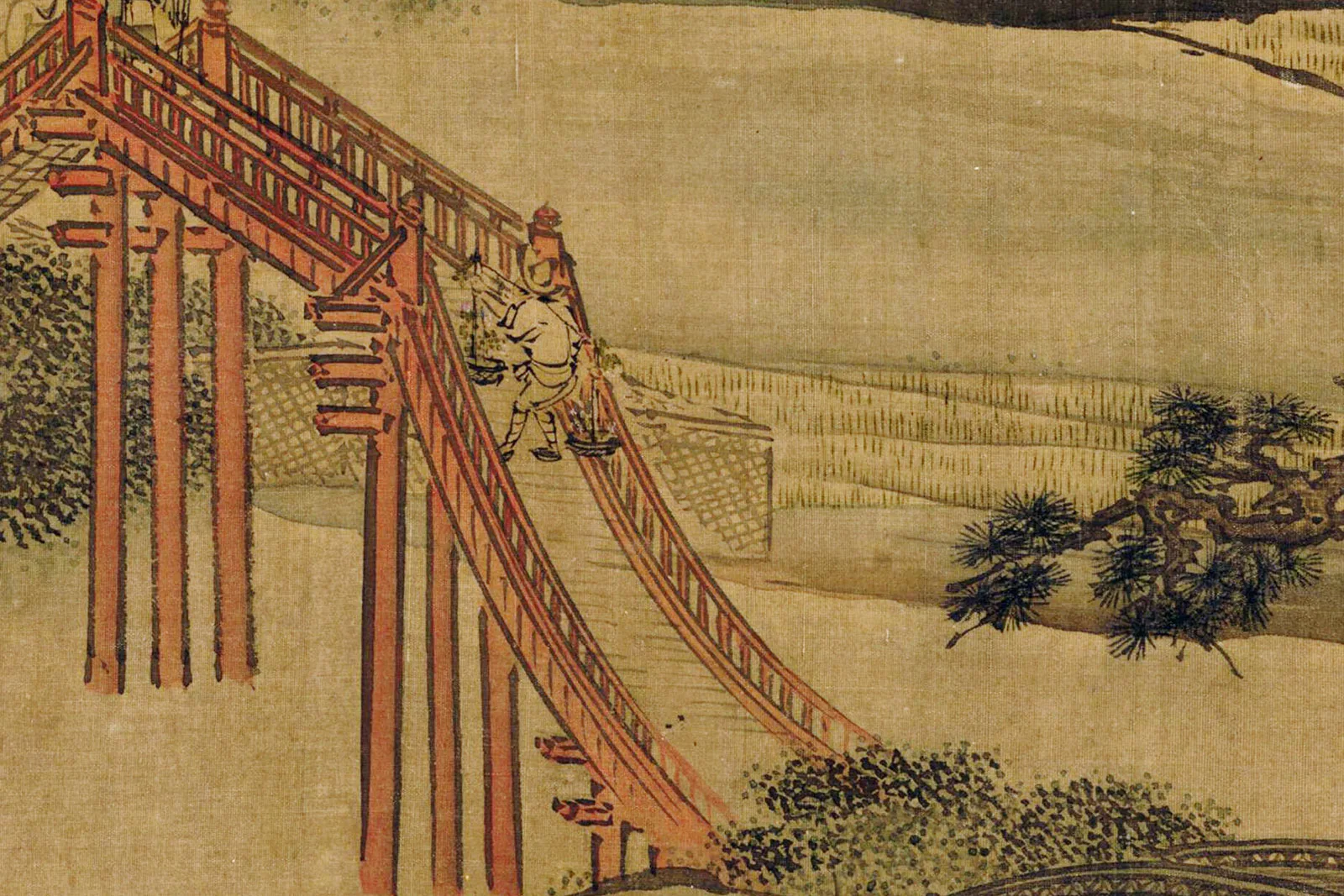 清·袁耀山水楼阁界画《邗江胜览图》高清图局部 (12)