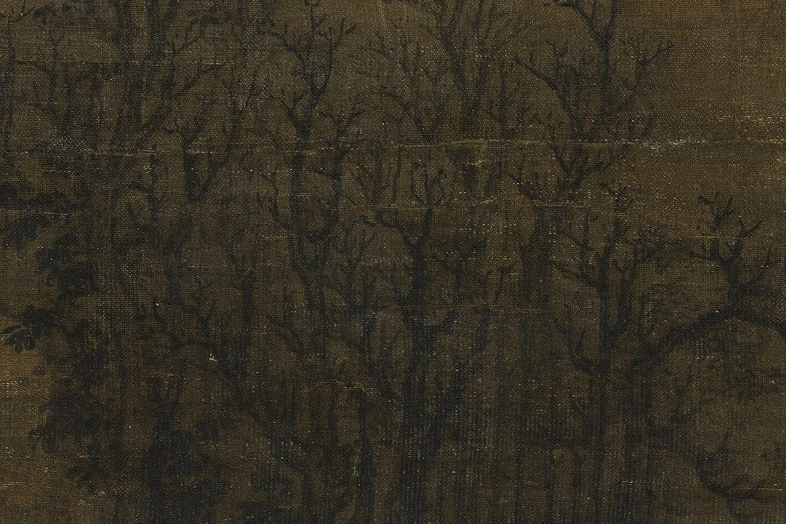 传宋李成山水画《群峰霁雪图》超高清大图局部 (4)