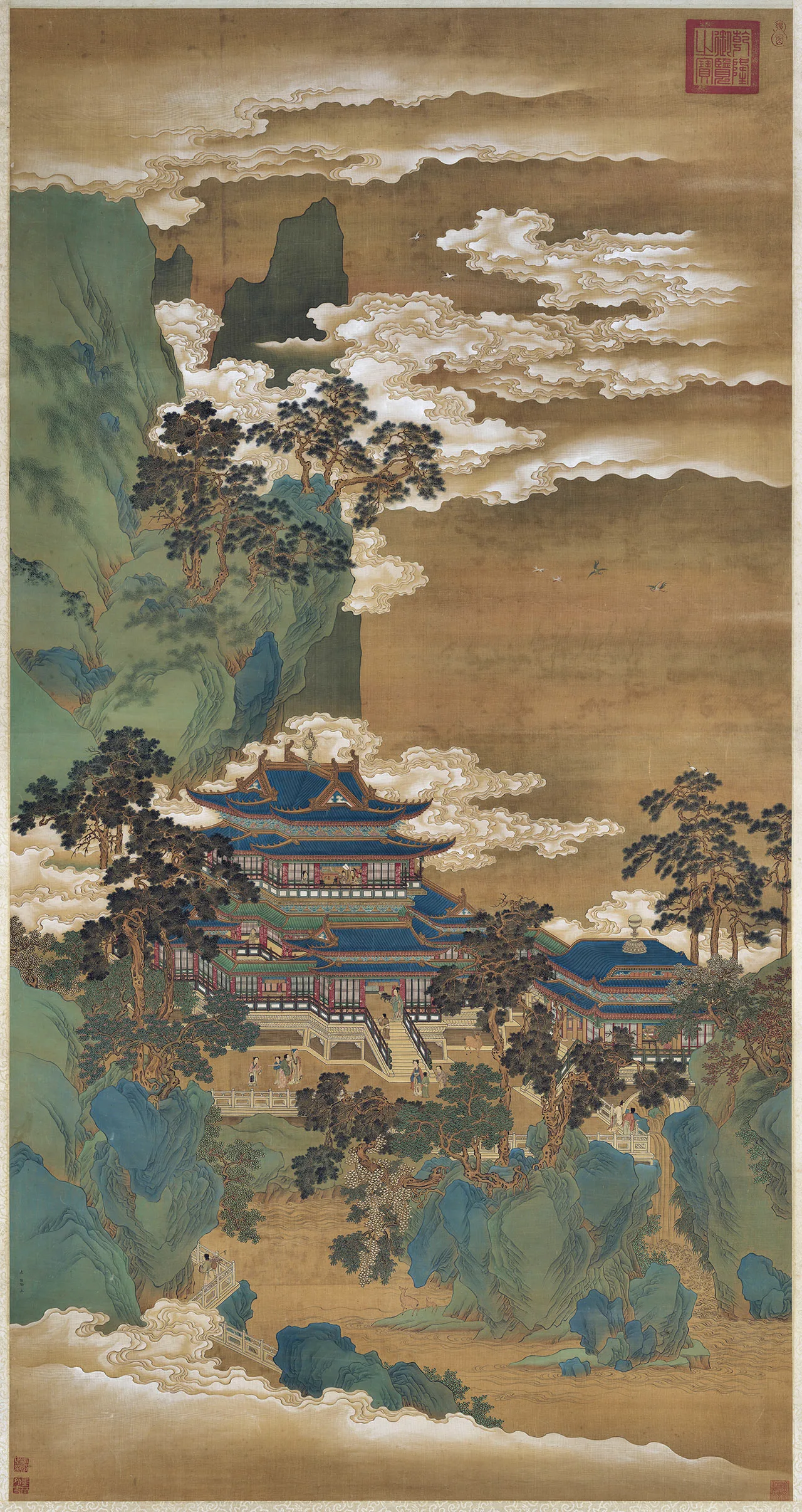 传南宋赵伯驹《仙山楼阁图》轴